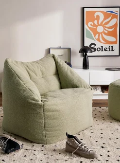 High-pile fleece structured beanbag chair