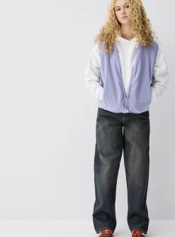 High-pile-fleece zipped vest