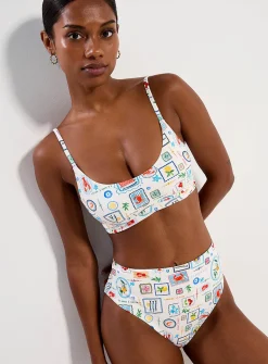 High-rise bikini bottom