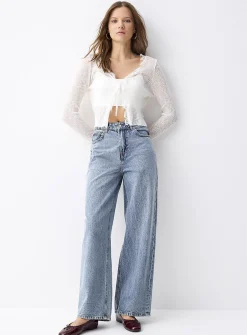 High-rise wide-leg jean