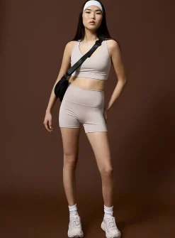 High-waist ultra-cropped bike short