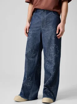 Holey suns loose chambray pant