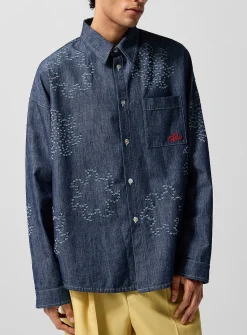 Holey suns loose chambray shirt