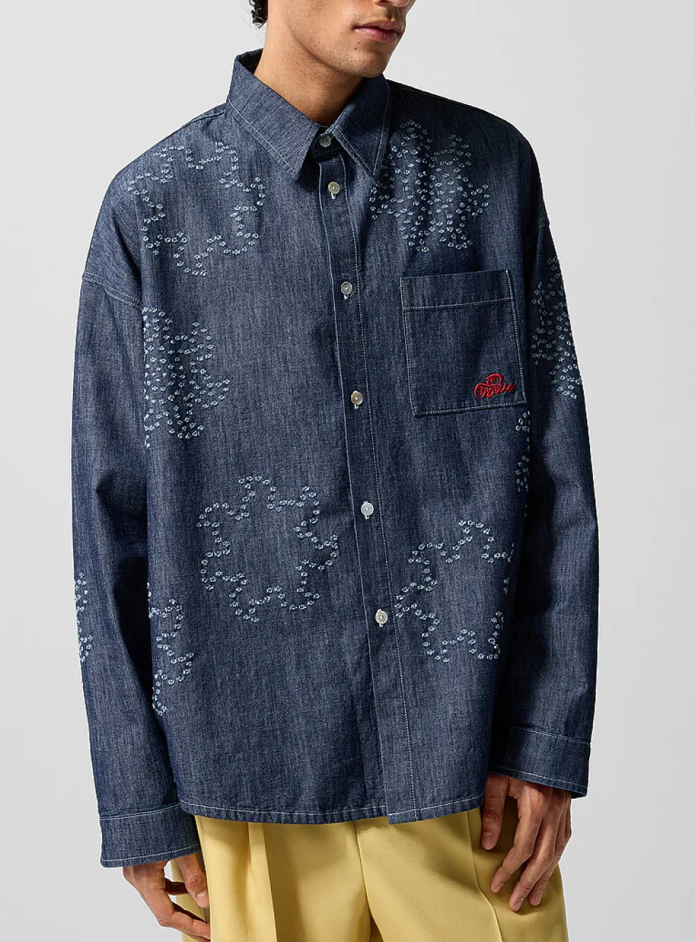 Holey suns loose chambray shirt
