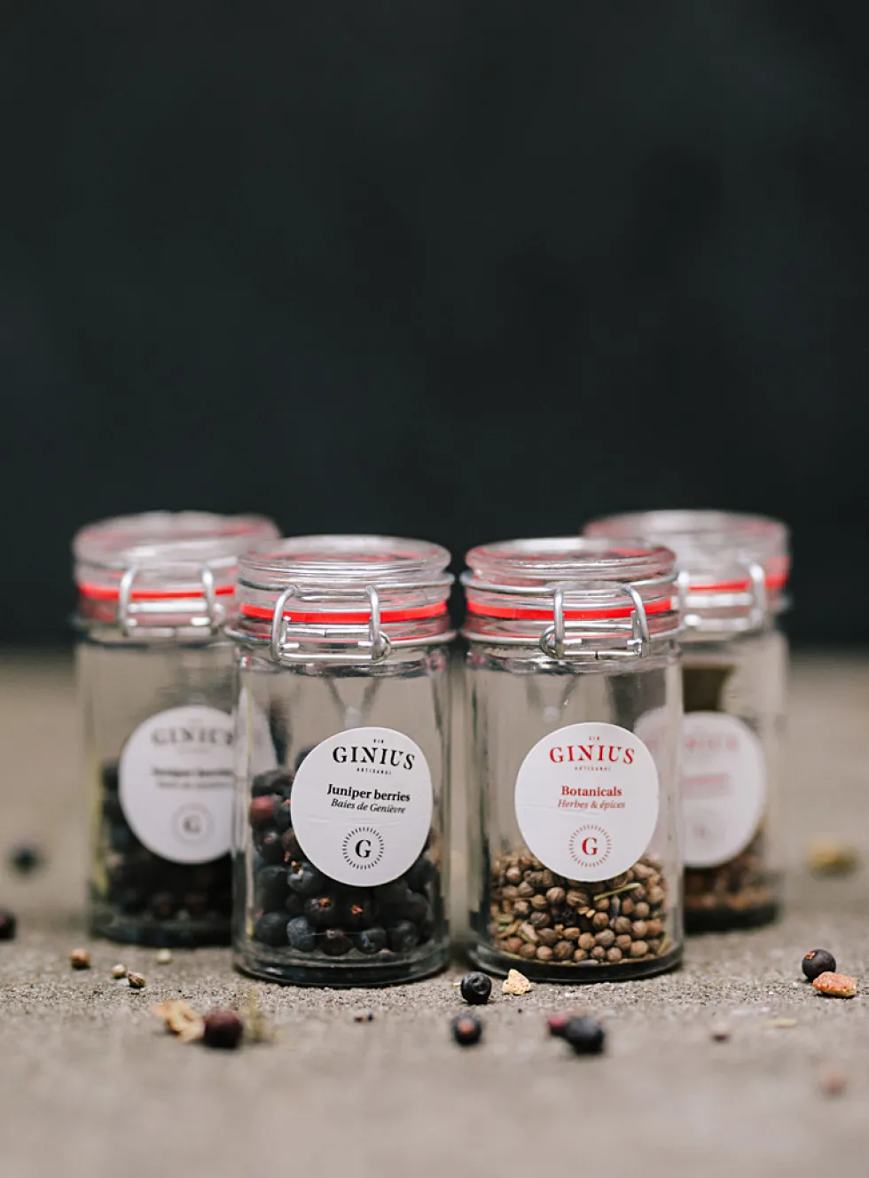 Homemade gin herbs