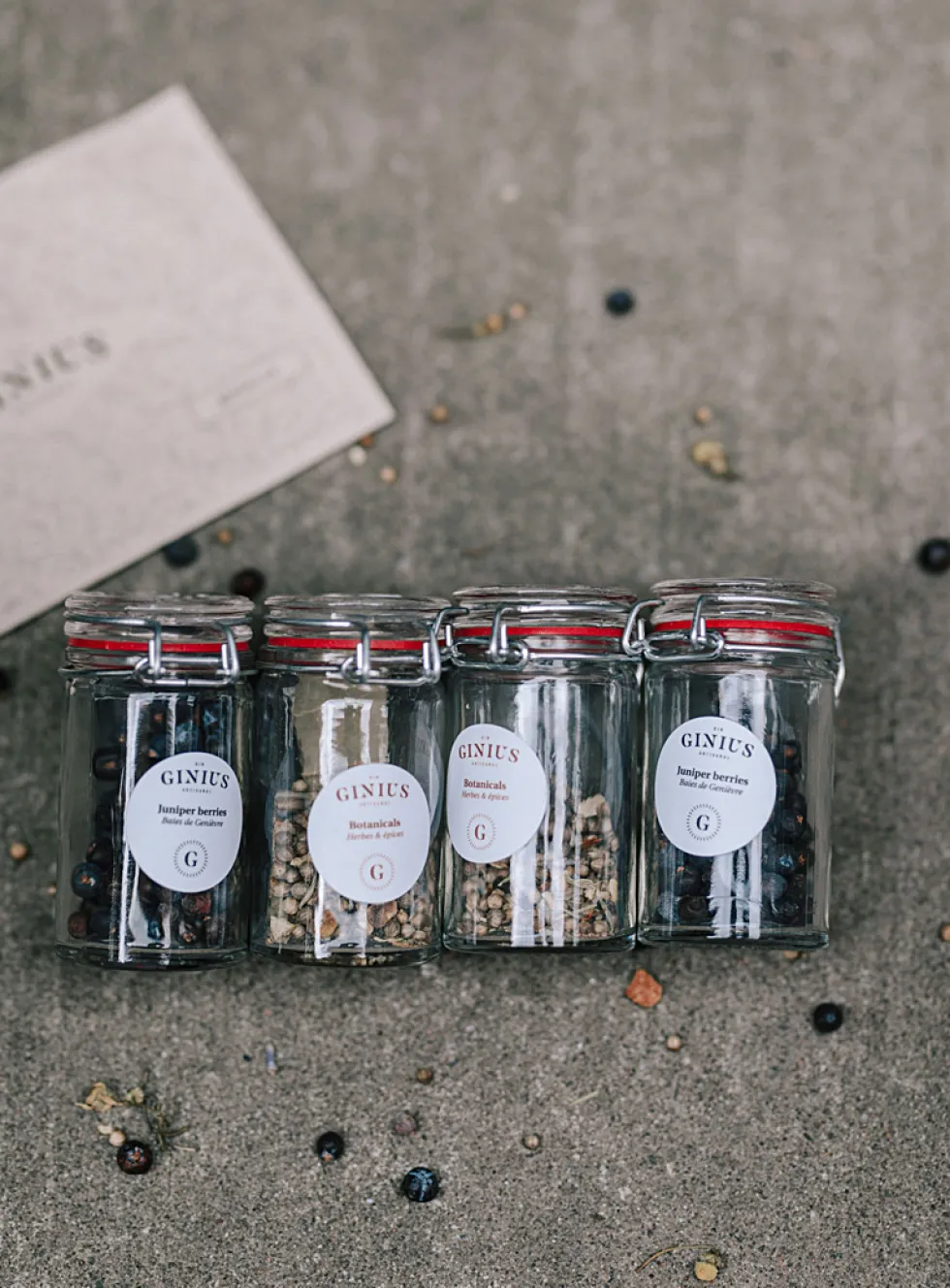 Homemade gin herbs