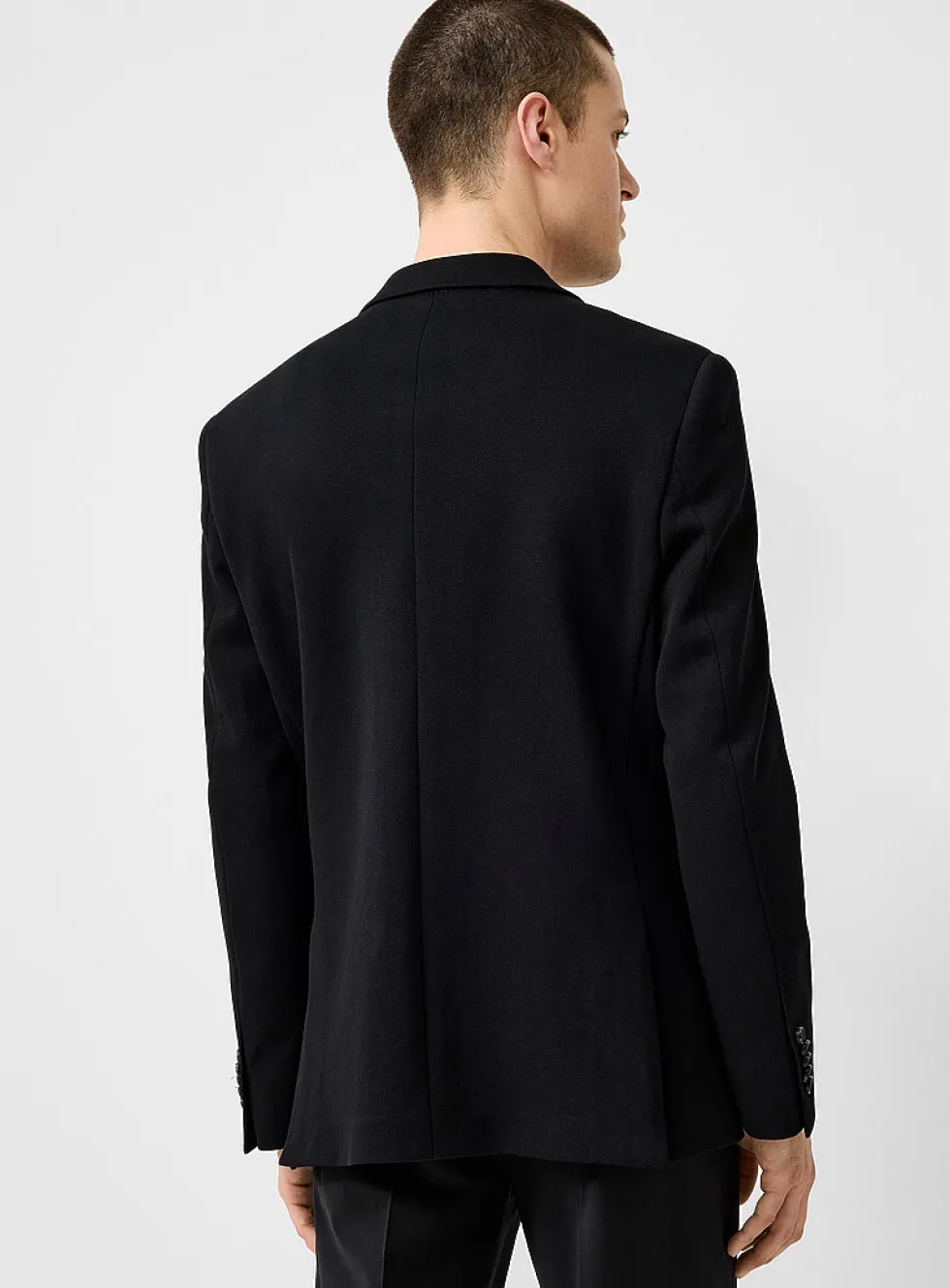 Honeycomb texture double-breasted blazer