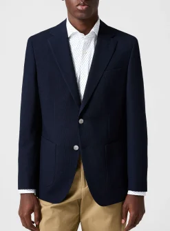 Honeycombed pure virgin wool blazer