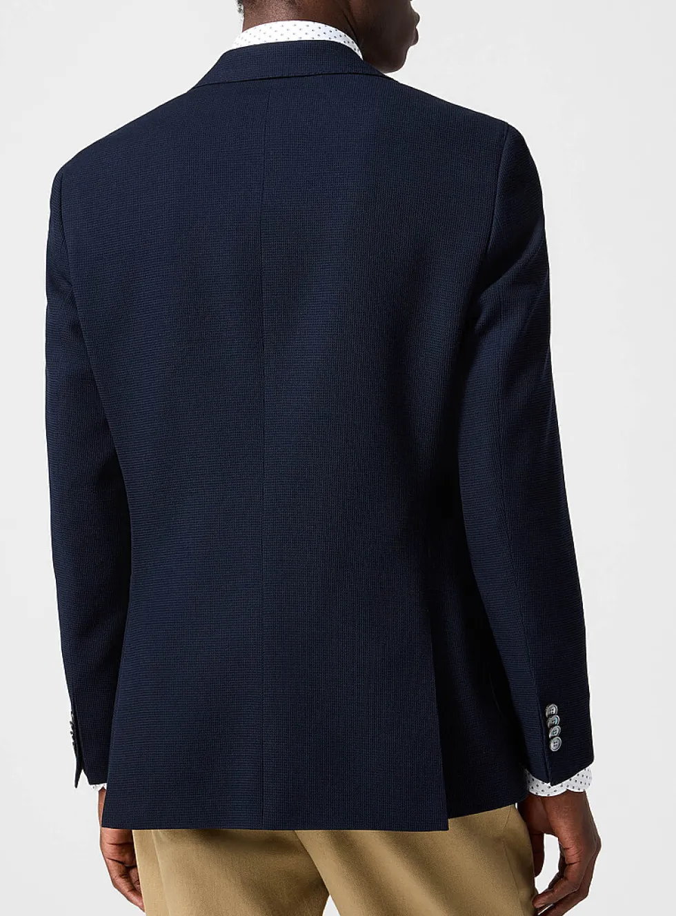 Honeycombed pure virgin wool blazer