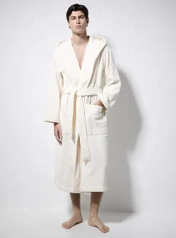 Hooded solid terry robe