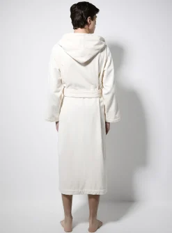 Hooded solid terry robe
