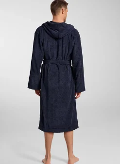 Hooded terry bathrobe