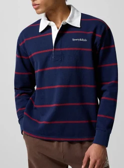 Horizontal stripes rugby polo shirt