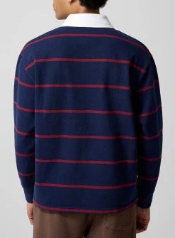 Horizontal stripes rugby polo shirt