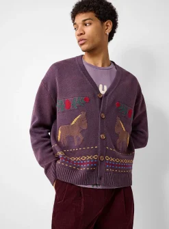 Horse jacquard cardigan