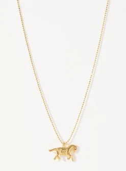 Horse pendant golden necklace