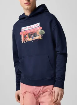Hot Slice printed and embroidered hoodie
