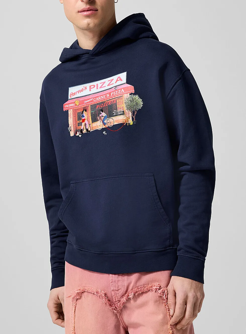Hot Slice printed and embroidered hoodie