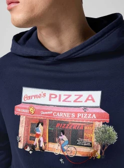 Hot Slice printed and embroidered hoodie