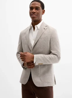 Houndstooth wool and silk jacket