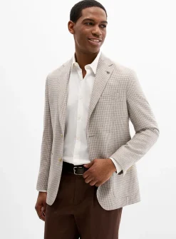Houndstooth wool and silk jacket