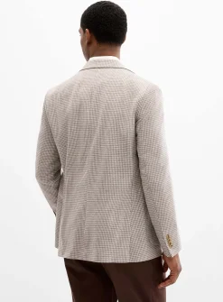 Houndstooth wool and silk jacket