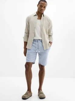 Houndstooth-like knit Bermudas