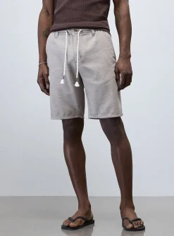 Houndstooth-like knit Bermudas