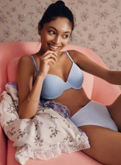 Hydra ribbed plunge bra