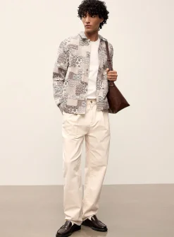 Ian patchwork jacquard overshirt