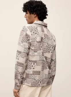 Ian patchwork jacquard overshirt