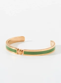 Icon green and gold cuff bracelet