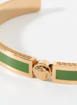 Icon green and gold cuff bracelet