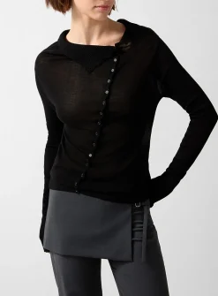 Igna diagonal buttoning sweater