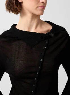 Igna diagonal buttoning sweater