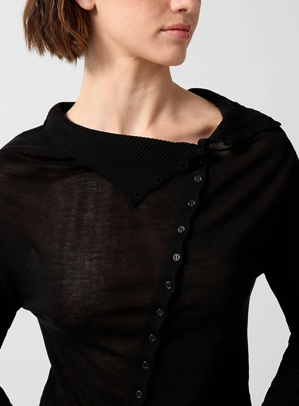 Igna diagonal buttoning sweater