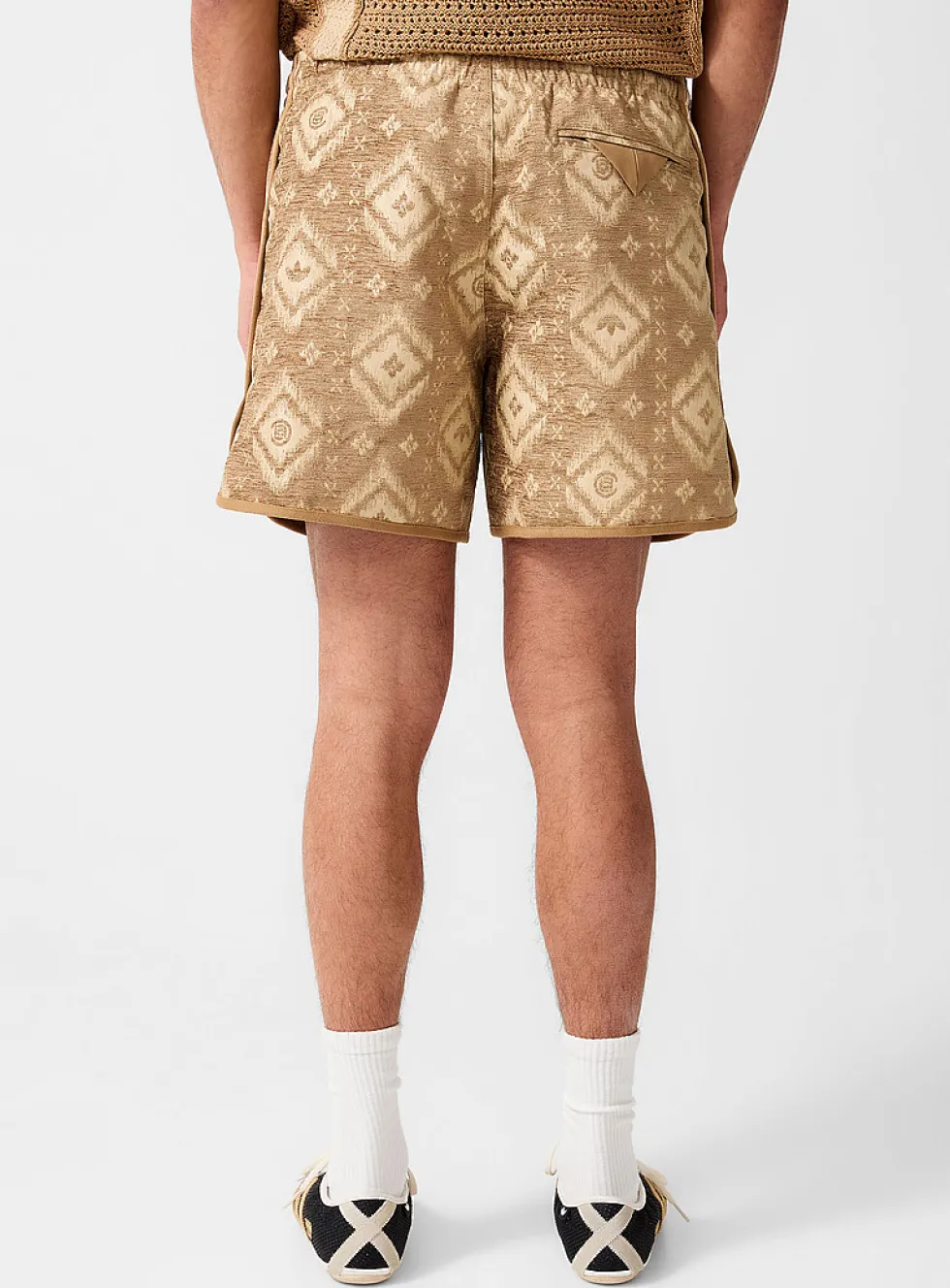 Ikat pointelle stripes short