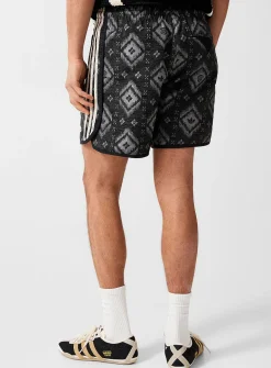 Ikat pointelle stripes short