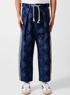 Ikat pointelle stripes track pant