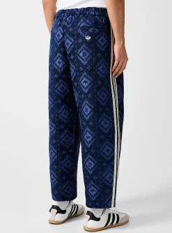 Ikat pointelle stripes track pant