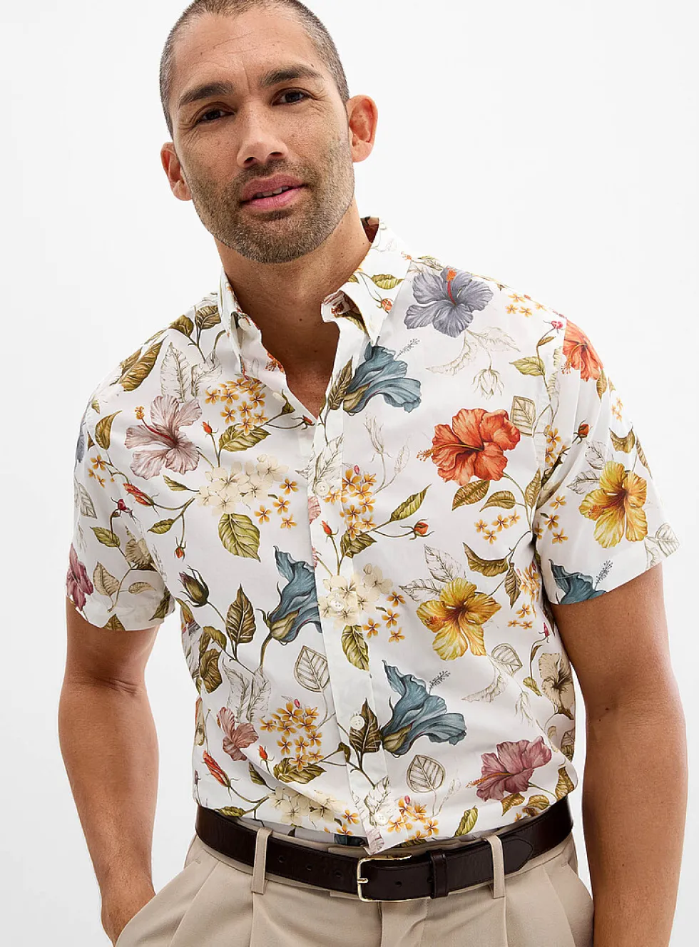 Illustrated floral shirt