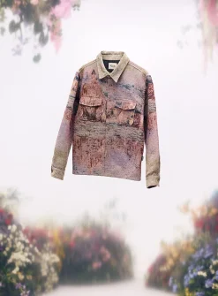 Impressionist painting jacquard jacket