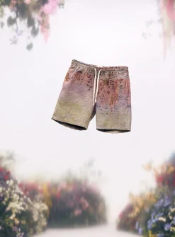 Impressionist painting jacquard short