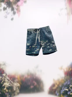 Impressionist painting jacquard short