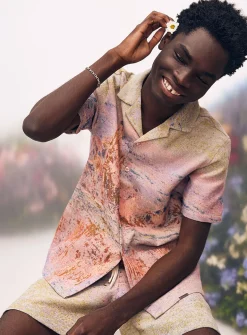 Impressionist painting jacquard shirt