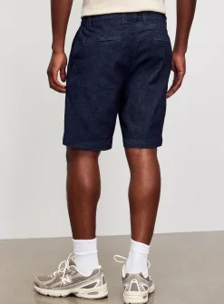 Indigo denim-like stretch Bermudas