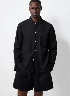 Ink-black poplin shirt