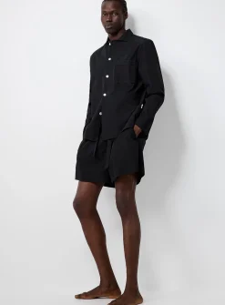 Ink-black poplin shirt