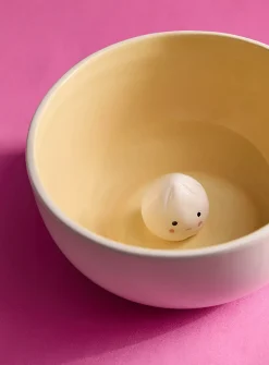 Inner 3D dumpling large white bowl