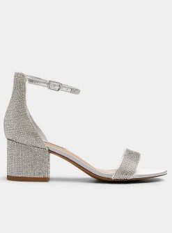 Irene sparkling block-heel sandals